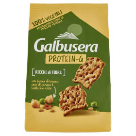 Galbusera Protein-G Cracker con farine di legumi, semi di canapa e lenticchie rosse 200 g