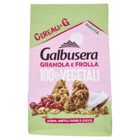Galbusera Cereali G Granola e Frolla 100% Vegetali Avena, Mirtilli Rossi e Cocco 280 g