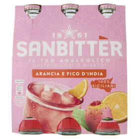 Sanbittèr, Arancia e Fico d'India, Aperitivo Analcolico - 3 x 200ml
