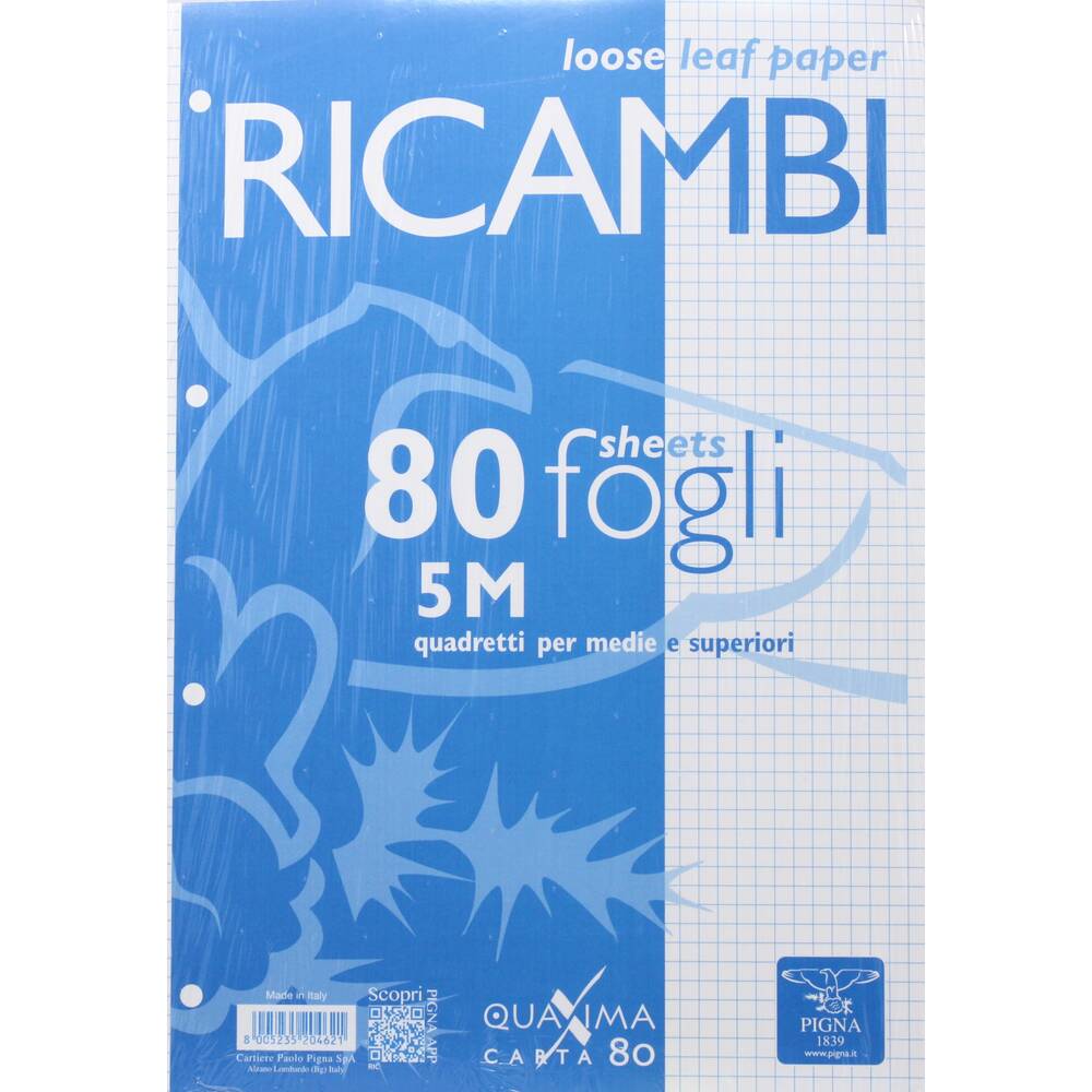 RICAMBI 50 FOGLI A5 5mm