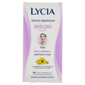 Lycia delicate touch strisce depilatorie Viso Pelli Sensibili 20 strisce + 4 salviettine