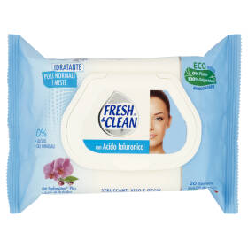 Fresh & Clean con Acido Ialuronico Salviettine Struccanti Pelli Normali e Miste 20 pz