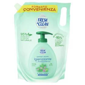 Fresh & Clean Sapone Liquido Igienizzante con Antibatterico Tè Verde e Verbena Ecoricarica 1000 ml