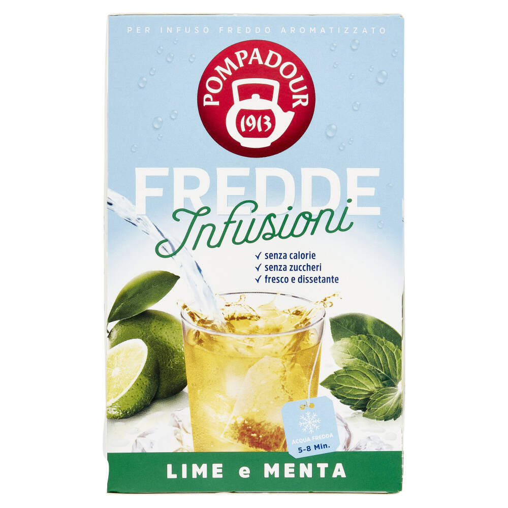 Pompadour Fredde Infusioni Lime & Menta 18 x 2,5 g