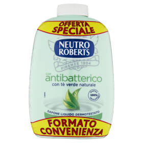 Neutro Roberts con antibatterico con tè verde naturale Sapone Liquido Ricarica 2 x 200 ml