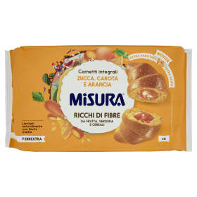 Misura Fibrextra 6 Cornetti integrali Zucca, Carota e Arancia 308 g