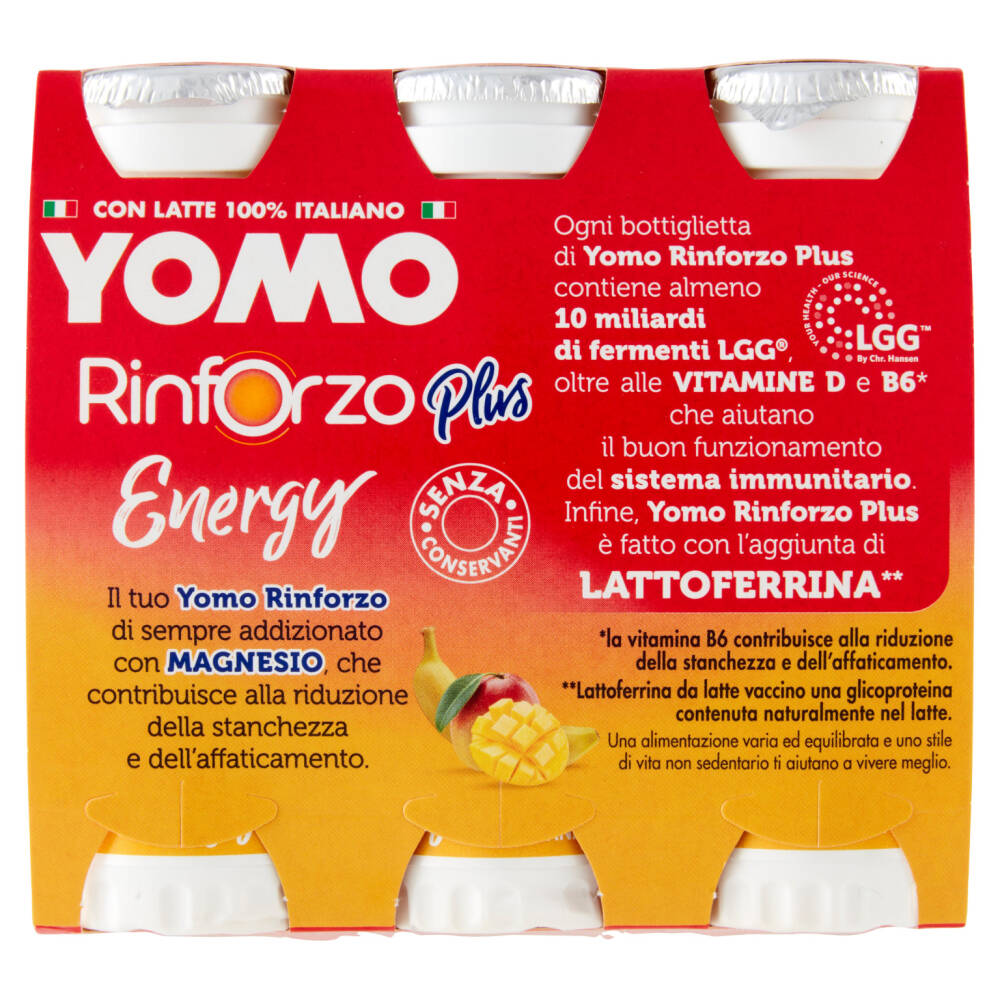 Yoghurt Rinforzo Yomo Rinforzo Plus con Magnesio Energy Mango e Banana 6 x 90 g ...