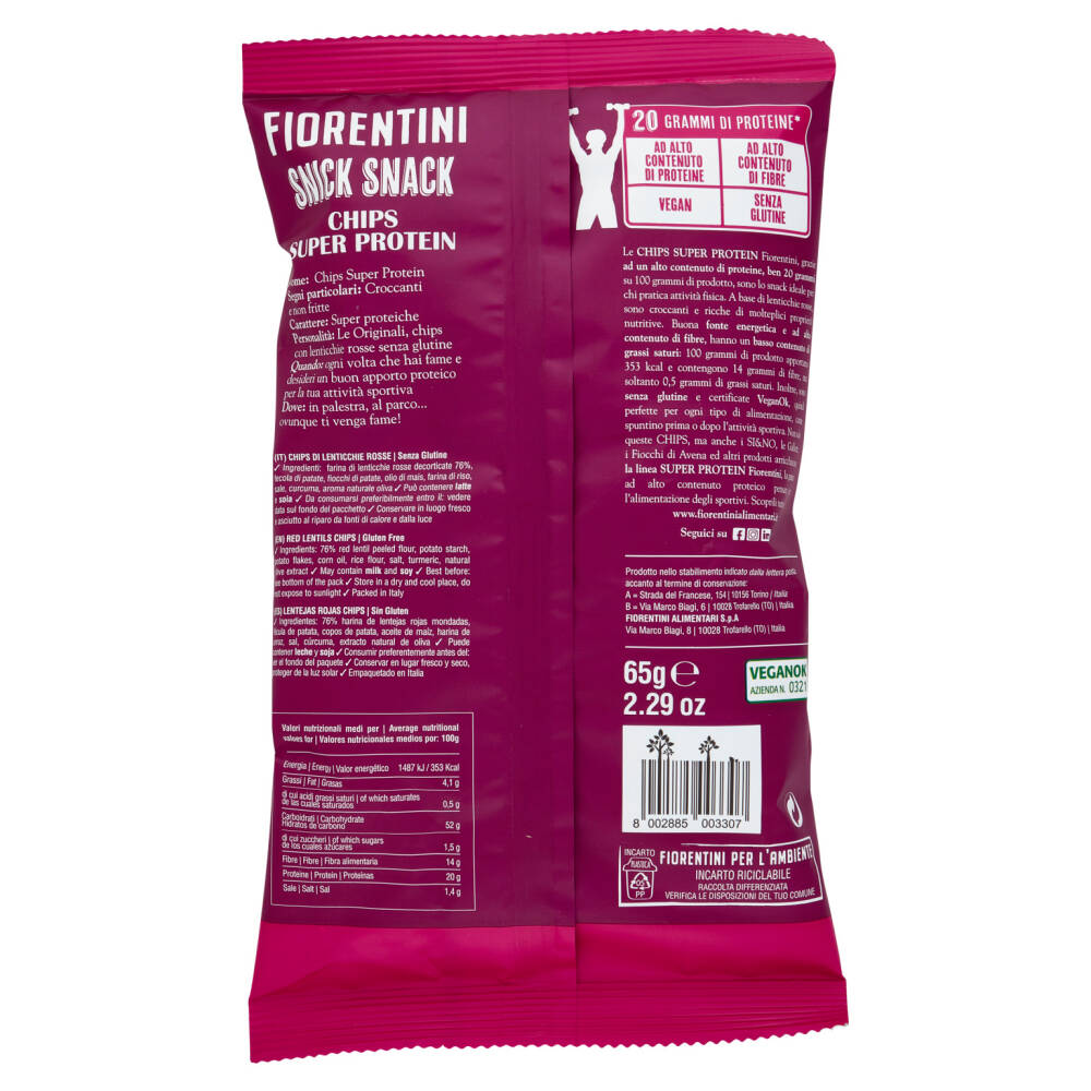 Fiorentini gli Originali Snick Snack Chips Super Protein 65 g | NonPesa ...