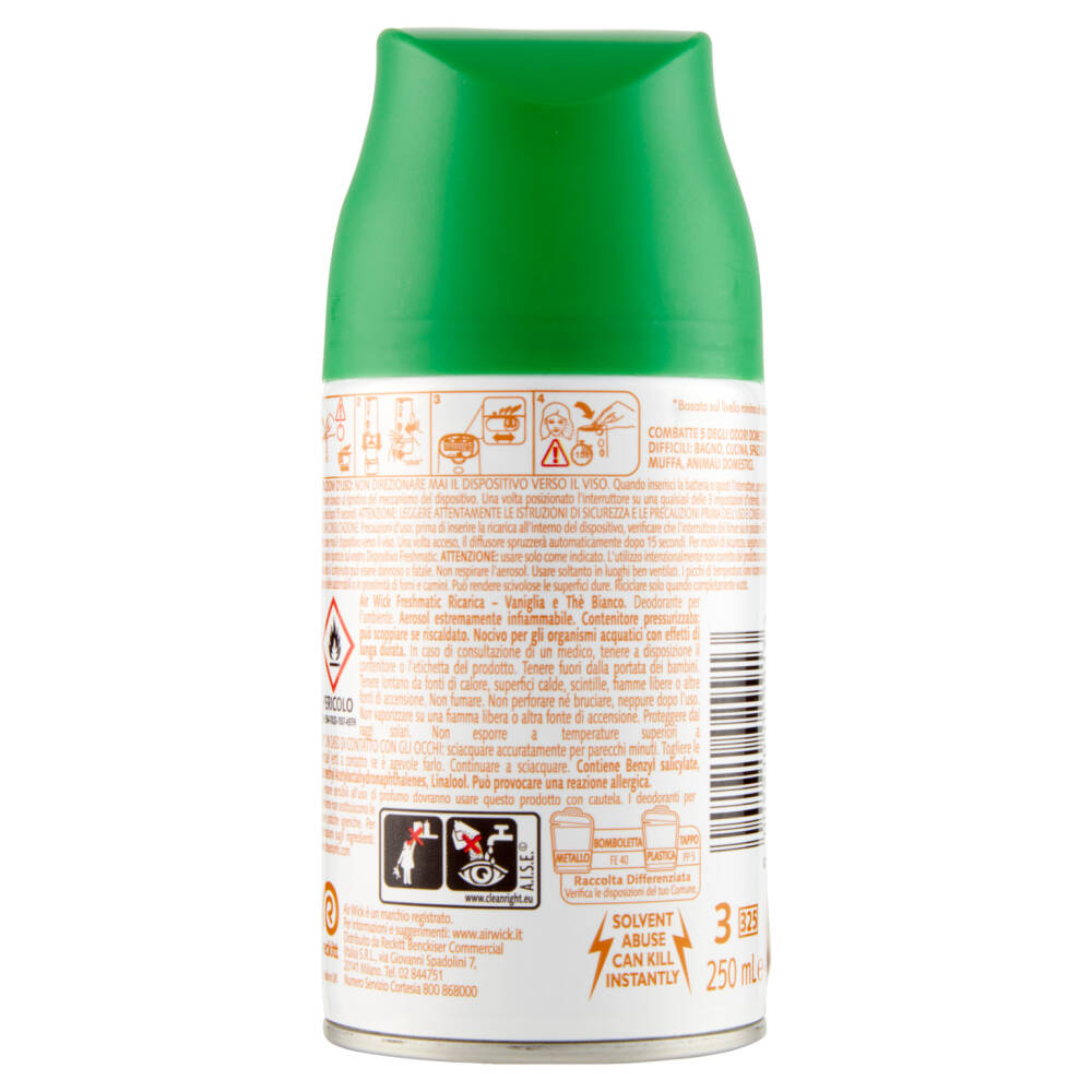 Air Wick Freshmatic Ricarica Vaniglia e Thè Bianco Profumatore per ambiente  250 ml