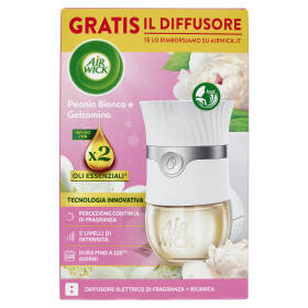 Air Wick Diffusore di Fragranza con oli essenziali Peonia Bianca e Gelsomino 19 mL
