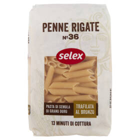 Selex Pasta di Semola Trafilata al Bronzo Penne Rigate 500 g