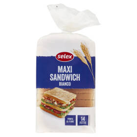 Selex Pane Maxi Sandwich Bianco a Fette 550 g