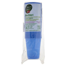 Selex Natura Chiama Bicchieri Biodegradabili e Compostabili Ecologici Azzurri 200cc 40 pezzi