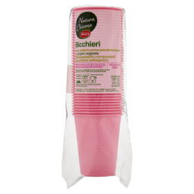 Selex Natura Chiama Bicchieri Biodegradabili e Compostabili Ecologici Rosa 200 cc 40 pezzi
