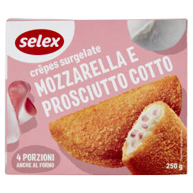 Selex Crêpes Surgelate Prosciutto Cotto e Mozzarella 4 pezzi 250 g
