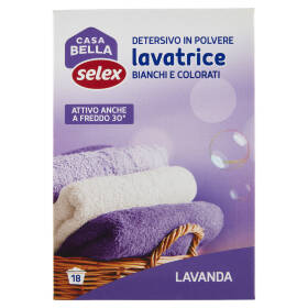 Selex Casa Bella Detersivo per Lavatrice in Polvere Profumo Lavanda 18 misurini 1,170 kg