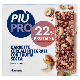 Piùpro Barrette Cereali Integrali con Frutta Secca 4 x 28 g