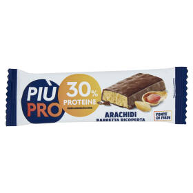 Piùpro Barrette Proteiche Gusto Arachidi Ricoperte al Cioccolato al Latte 40 g