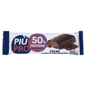 Piùpro Barrette Proteiche Gusto Cacao con Copertura al Cioccolato Magro 40 g