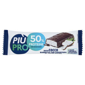 Piùpro Barrette Proteiche Gusto Cocco con Copertura al Cioccolato Magro 40 g
