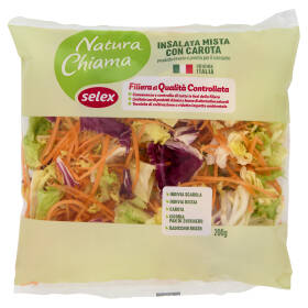 Selex Natura Chiama Insalata Mista con Carota Lavata e Pronta per il Consumo 200 g