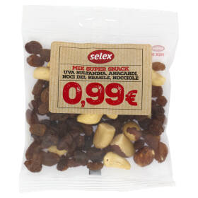 Selex Mix Super Snack Frutta Secca Sgusciata e Frutta Disidratata 70 g