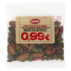 Selex Mix Frutta Secca Sgusciata, Frutta Disidratata e Semi 60 g
