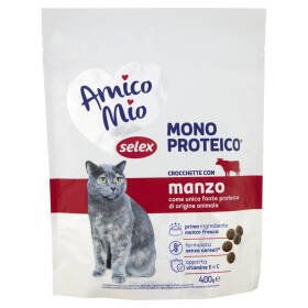 Selex Amico Mio Gatto Croccantini con Manzo Mono Proteico 400 g