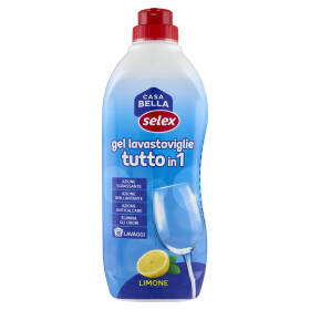 Selex Casa Bella Detersivo per Lavastoviglie Gel Tutto in 1 al Limone 650 ml