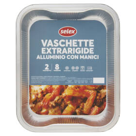 Selex Contenitore Extrarigido in Alluminio con Manici 8 Porzioni 2 pezzi