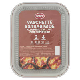 Selex Contenitore Extrarigido in Alluminio Laccato con Coperchio 4 Porzioni 2 pezzi