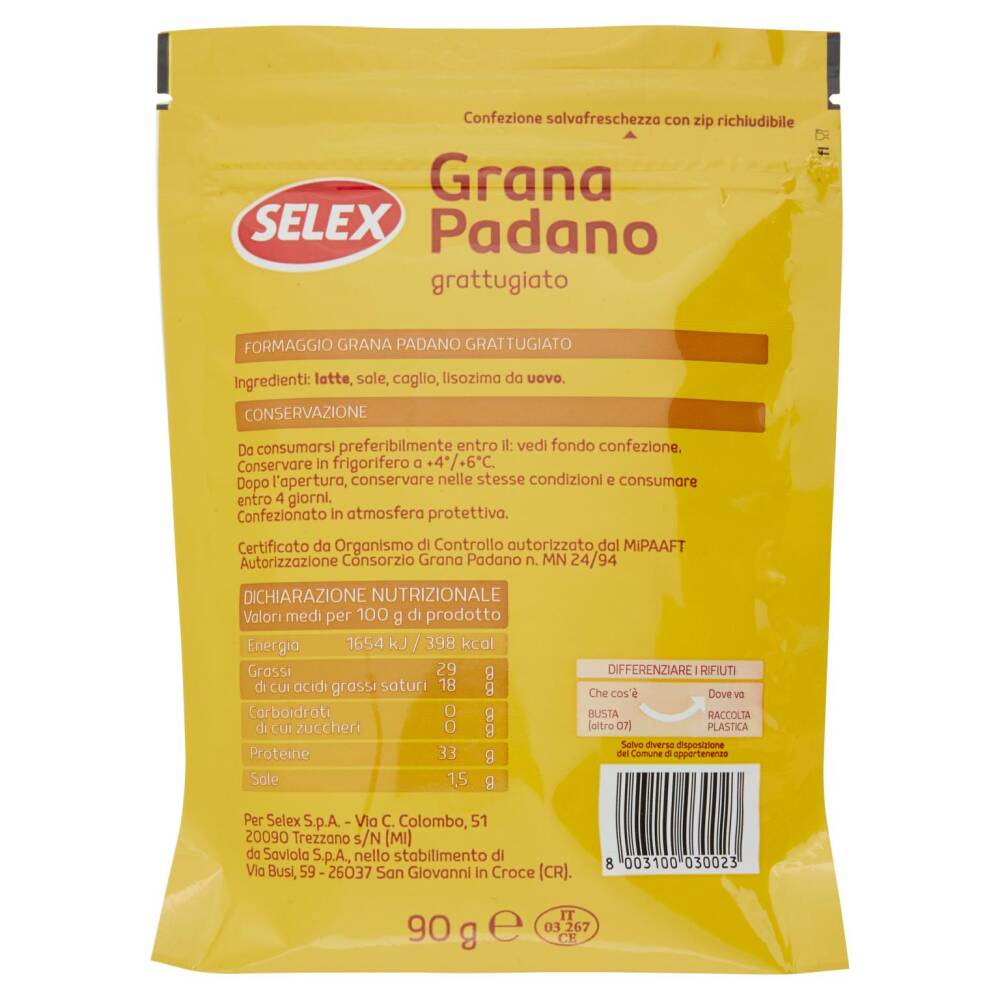 Selex Grana Padano Grattugiato D.O.P. 90 g