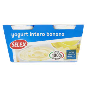 Selex Yogurt Intero Banana con Frutta in Pezzi 2x125 g