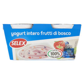 Selex Yogurt Intero Frutti di Bosco con Frutta in Pezzi 2x125 g