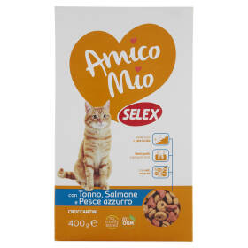 Selex Amico Mio Gatto Croccantini con Tonno, Salmone e Pesce Azzurro 400 g