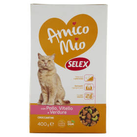 Selex Amico Mio Gatto Croccantini con Pollo, Vitello e Verdure 400 g