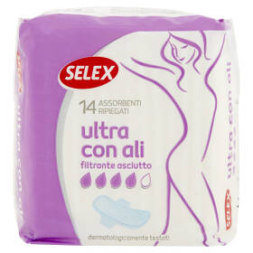Selex Assorbenti Ultra Sottili con Ali in Bustine Singole 14 pezzi