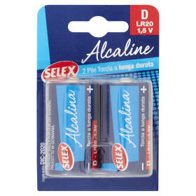 SELEX - PILE TORCIA ALCALINE "D" - PEZZI 2