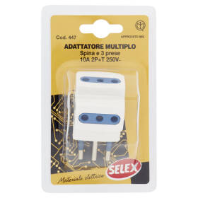 Selex Adattatore Multiplo Spina 10A + 3 Prese 10A(Ita) Bianco