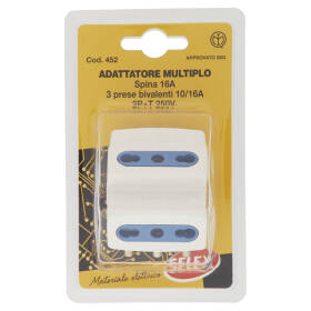 Selex Adattatore Multiplo Spina 16A + 3 Prese Bivalenti Bianco