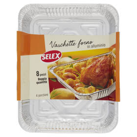 Selex Contenitore in Alluminio 22x17x3,5 cm 8 pezzi