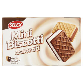 Selex 8 Minibiscotti Ripieni di Gelato Assortiti 240 g