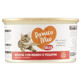 Selex Amico Mio Gatto Mousse con Manzo e Fegatini con Salsa 85 g