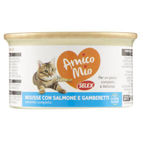 Selex Amico Mio Gatto Mousse con Salmone e Gamberetti con Salsa 85 g