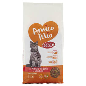 Selex Amico Mio Gatto Croccantini con Manzo, Fegato e Verdure 2 kg