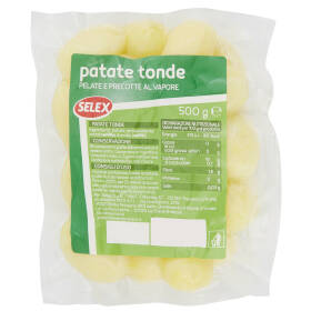 Selex Patate Tonde Pulite, Precotte e pronte da Cucinare 500 g