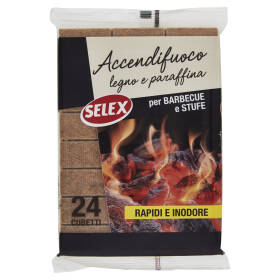 Selex Accendifuoco Cubetti Ecologico e Inodore 24 pezzi