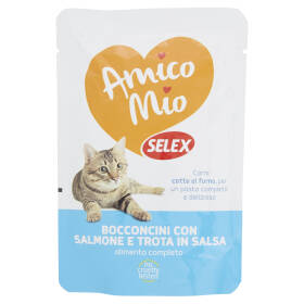Selex Amico Mio Gatto Bocconcini con Trota e Salmone 100 g