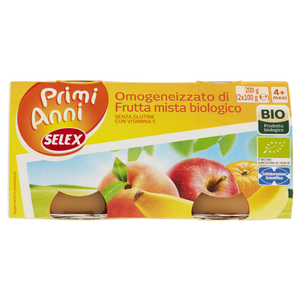 Omogeneizzato Frutta Mista Bio Alce Nero - 12 Vasetti Da 80g