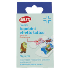 Selex Cerotti per Bambini Effetto Tatoo 2 Formati 16 pezzi